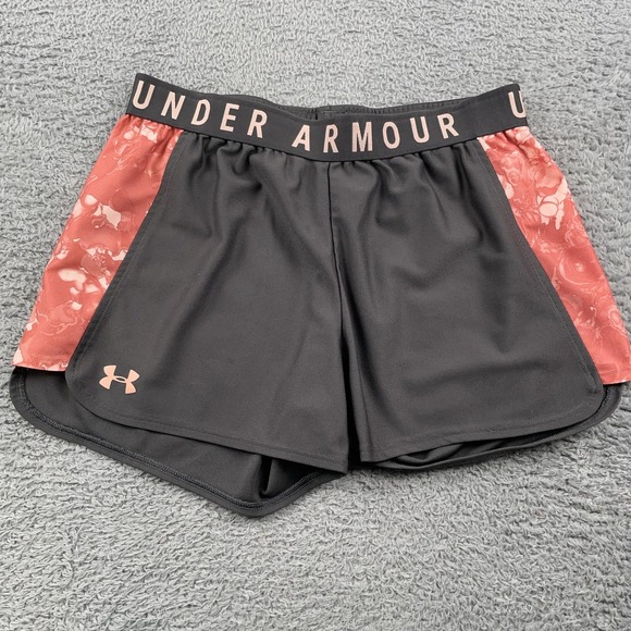 Under Armour Pants - Under Armour Shorts Womens Medium Black Red HeatGear Running Loose Fit Athletic